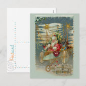 サンタ&彼の素晴らしい飛んでいる機械葉書 シーズンポストカード (正面/裏面)