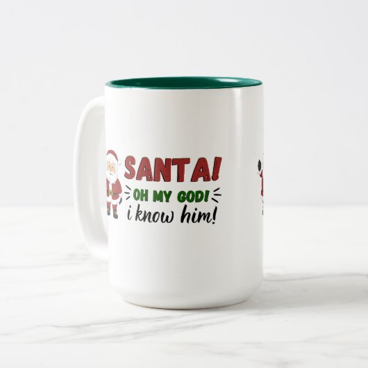 サンタ!彼を知ってる!マグ ツートーンマグカップ (正面左)