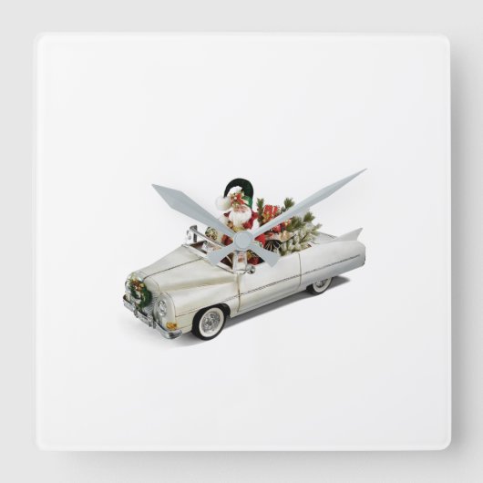 **サンタ**時計 スクエア壁時計 (正面)