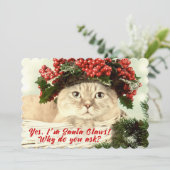 サンタ「爪」クリスマスキャット両面カード シーズンカード (スタンド正面)