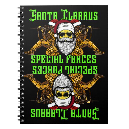 サンタ、特殊部隊、陸軍 ノートブック (正面)