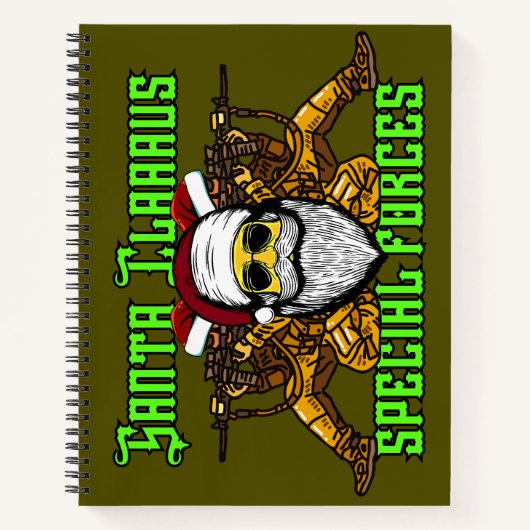 サンタ、特殊部隊、陸軍 ノートブック (正面)