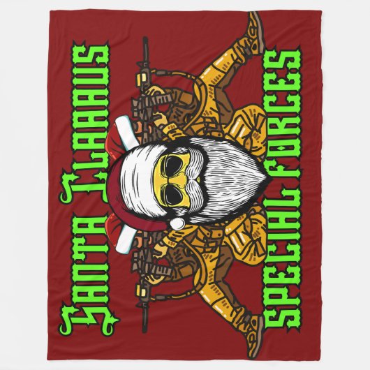 サンタ、特殊部隊、陸軍 フリースブランケット (正面)