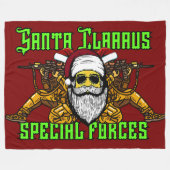 サンタ、特殊部隊、陸軍 フリースブランケット (正面(横))