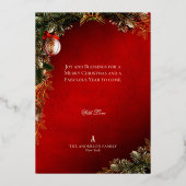 サンタ・玉座に座るクリスマス・メイン・クーン・キャット –  箔シーズンカード (裏面)