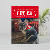 サンタ、私は素敵なペットフォイルホリデーカードされている 箔シーズンカード (立ち正面)