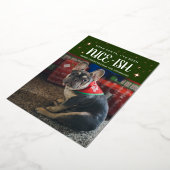 サンタ、私は素敵なペットフォイルホリデーカードされている 箔シーズンカード (回転した状態)