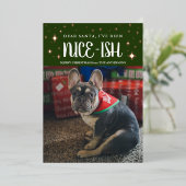 サンタ、私は素敵なペットフォイルホリデーカードされている 箔シーズンカード (立ち正面)