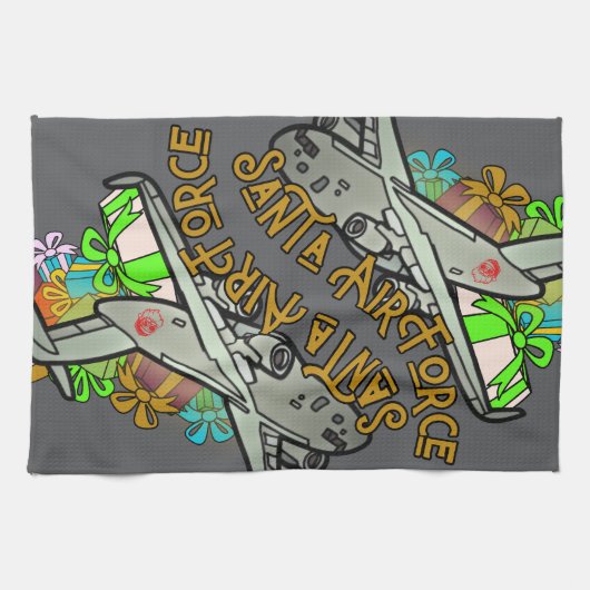 サンタ、空軍、陸軍 キッチンタオル (横)