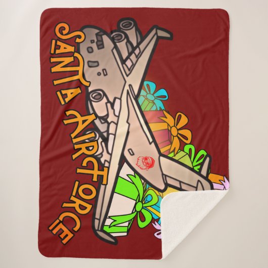 サンタ、空軍、陸軍 シェルパブランケット (正面)
