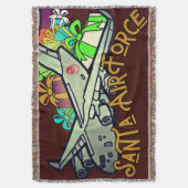 サンタ、空軍、陸軍 スローブランケット (正面縦)