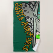 サンタ、空軍、陸軍 ビーチタオル (正面)