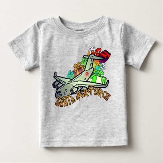 サンタ、空軍、陸軍 ベビーTシャツ (正面)