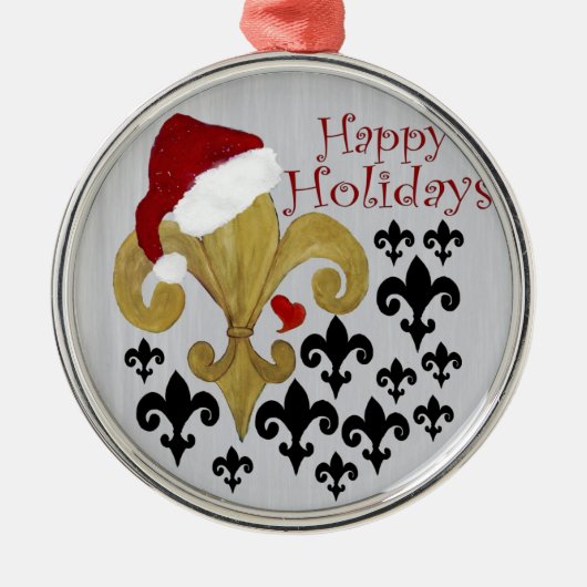 サンタ（紋章の）フラ・ダ・リブラックと金ゴールドクリスマス メタルオーナメント (正面)