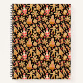 サンタ&雪だるまジンジャーブレッドChristmas Cookie ノートブック (正面)