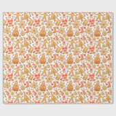 サンタ&雪だるまジンジャーブレッドChristmas Cookie ラッピングペーパー (フラット)