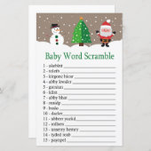 サンタ、雪だるまベビー単語スクランブルゲーム (正面/裏面)