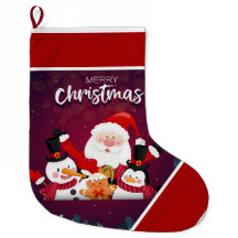 サンタ，雪だるまペンギン大きなクリスマスストッキング