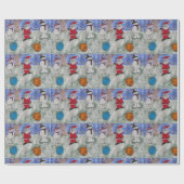 サンタ&雪だるまラッピング紙 ラッピングペーパー (フラット)