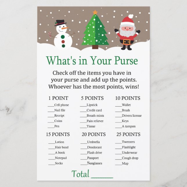 サンタ，雪だるま財布ゲームの中に何があるか (正面)