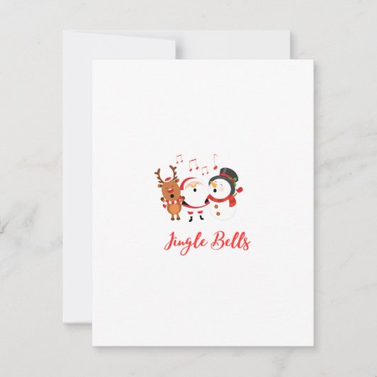 サンタ、雪だるま、トナカイと一緒にジンジャーベル シーズンカード (正面)