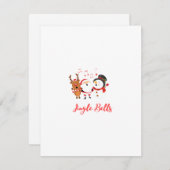 サンタ、雪だるま、トナカイと一緒にジンジャーベル シーズンカード (正面/裏面)