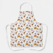 サンタ、雪だるま、トナカイのクリスマス エプロン (正面)