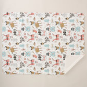 サンタ、雪だるま、トナカイのパターンID559 シェルパブランケット (正面(横))