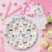 サンタ、雪だるま、トナカイのパターンID559 ペーパープレート (パーティー)