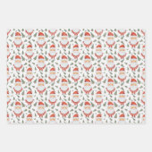 サンタ，雪だるま，ペンギンのクリスマスをテーマにした ラッピングペーパーシート (正面2)