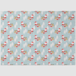 サンタ、雪だるま、ルドルフおよびプレゼントティッシュペーパー 薄葉紙