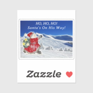 サンタ、雪のクリスマスを駆け抜ける シール