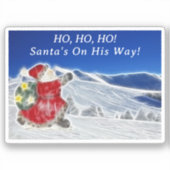 サンタ、雪のクリスマスを駆け抜ける シール (正面)