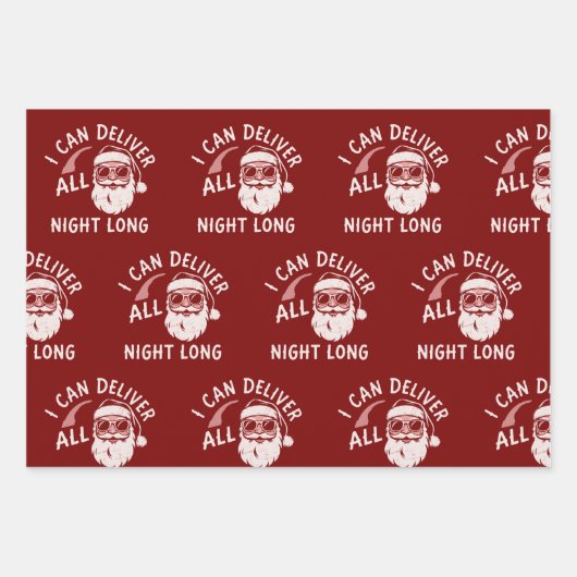 サンタ 面白い クリスマスパーティ クリスマス 男子 ジョーク ラッピングペーパーシート (正面)
