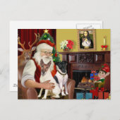 サンタ – 2つのスムーズキツネテリア シーズンポストカード (正面/裏面)