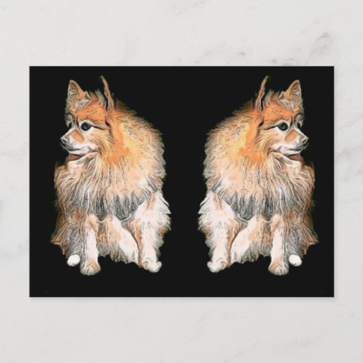 サンタ#2で待っているPom シーズンポストカード (正面)