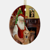 サンタ – GoldenRetriever (K) セラミックオーナメント (右)