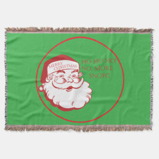 サンタ HO HO HO もう雪は降らない かわいいクリスマス スローブランケット