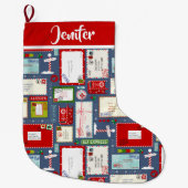 サンタ・Lクリスマスへの子供向け手紙 ラージクリスマスストッキング (正面)