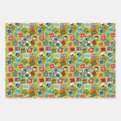 サンタ・Lクリスマスパターンへのキッズレター ラッピングペーパーシート (正面2)