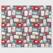 サンタ・Lクリスマスパターンへのキッズレター ラッピングペーパー (フラット)