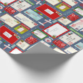 サンタ・Lクリスマスパターンへのキッズレター ラッピングペーパー (角)