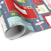 サンタ・Lクリスマスパターンへのキッズレター ラッピングペーパー (ロールコーナー)