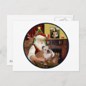 サンタ(R) – 英語ブルドッグ1 シーズンポストカード (正面/裏面)