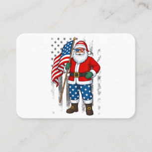 サンタ USA アメリカ国旗 クリスマス イン ジュライ ハッピー4日 名刺