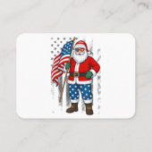 サンタ USA アメリカ国旗 クリスマス イン ジュライ ハッピー4日 名刺 (裏面)