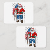 サンタ USA アメリカ国旗 クリスマス イン ジュライ ハッピー4日 名刺 (正面/裏面)