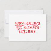 サンタ vs ゾンビ雪だるま フラット グリーティング カード (裏面)