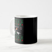 サンタaa恐竜 クリスマス ださいセーター  コーヒーマグカップ (正面左)