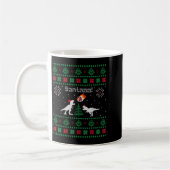 サンタaa恐竜 クリスマス ださいセーター  コーヒーマグカップ (左)